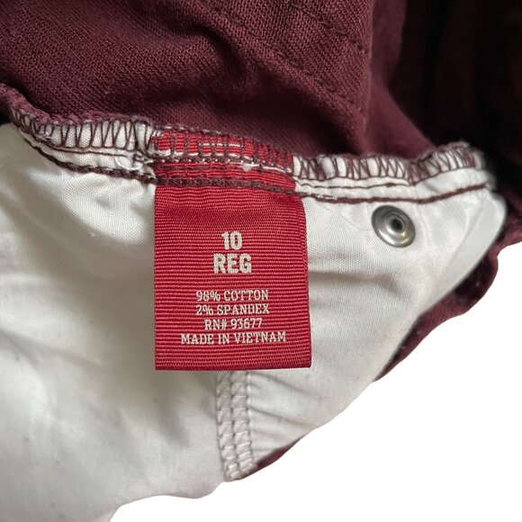 Boys Maroon Skinny Denim Jeans Adjustable Waist Elastics Size 10 R u Arizona Jea - Picture 9 of 10